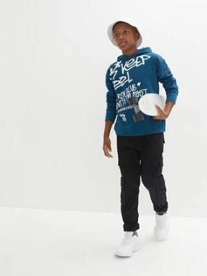 Bluza z kapturem z nadrukiem graffiti z czystej bawełny organicznej bonprix