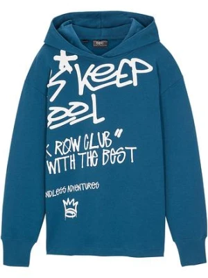 Bluza z kapturem z nadrukiem graffiti z czystej bawełny organicznej bonprix