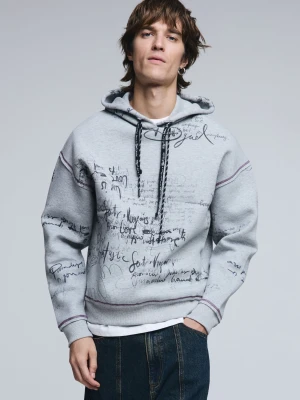 Bluza z kapturem z nadrukiem lettering Desigual