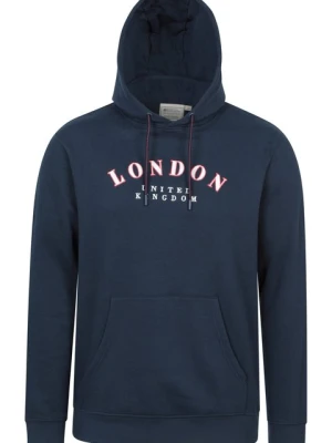 Bluza z kapturem z nadrukiem London dla mężczyzn - Navy Mountain Warehouse