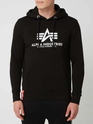 Bluza z kapturem z nadrukiem z logo alpha industries