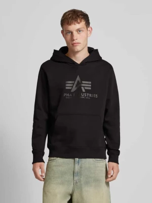 Bluza z kapturem z nadrukiem z logo alpha industries