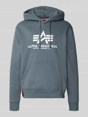 Bluza z kapturem z nadrukiem z logo alpha industries