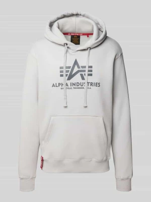 Bluza z kapturem z nadrukiem z logo alpha industries