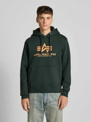 Bluza z kapturem z nadrukiem z logo alpha industries
