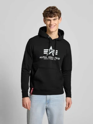 Bluza z kapturem z nadrukiem z logo alpha industries