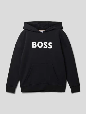 Bluza z kapturem z nadrukiem z logo Boss