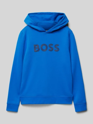 Bluza z kapturem z nadrukiem z logo Boss