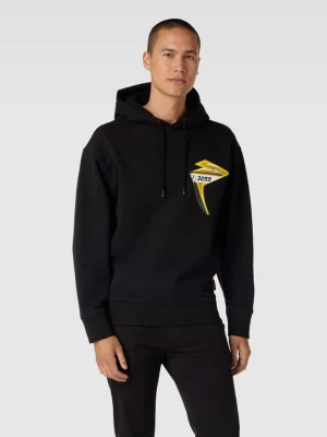 Bluza z kapturem z nadrukiem z logo Boss Orange