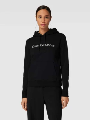 Bluza z kapturem z nadrukiem z logo Calvin Klein Jeans