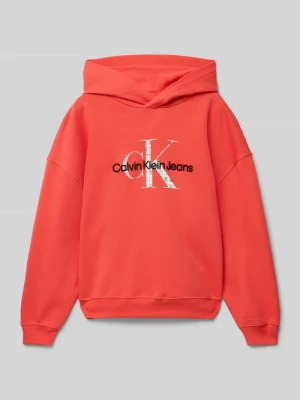 Bluza z kapturem z nadrukiem z logo Calvin Klein Jeans