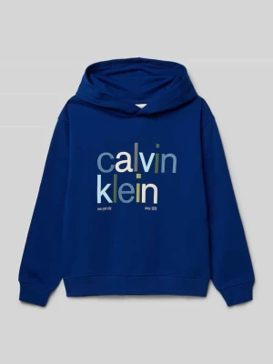 Bluza z kapturem z nadrukiem z logo Calvin Klein Jeans