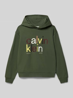 Bluza z kapturem z nadrukiem z logo Calvin Klein Jeans