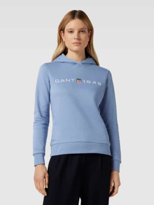 Bluza z kapturem z nadrukiem z logo Gant