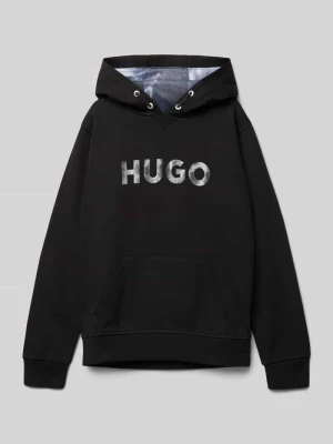 Bluza z kapturem z nadrukiem z logo HUGO