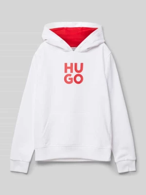 Bluza z kapturem z nadrukiem z logo HUGO