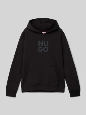 Bluza z kapturem z nadrukiem z logo HUGO