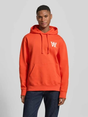 Bluza z kapturem z nadrukiem z logo i kieszenią kangurka Wood Wood