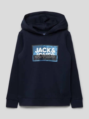 Bluza z kapturem z nadrukiem z logo jack & jones