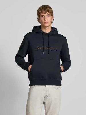 Bluza z kapturem z nadrukiem z logo jack & jones