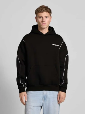 Bluza z kapturem z nadrukiem z logo REVIEW
