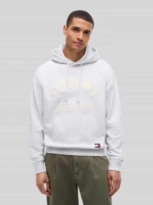 Bluza z kapturem z naszywką z logo Tommy Jeans Jasnoszary melanż
