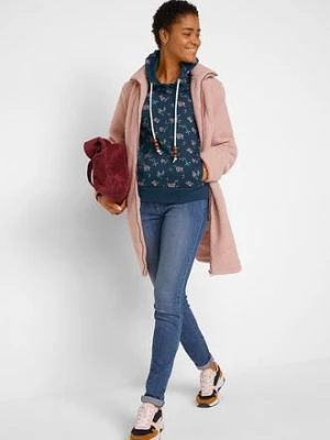 Bluza z kapturem z troczkami z czystej bawełny bonprix