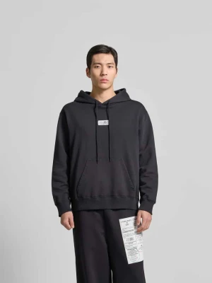Bluza z kapturem z wyhaftowanym logo MM6 Maison Margiela Czarny