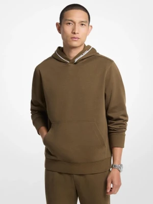 Bluza z kapturem z wykończeniem z logo z mieszanki bawełny Michael Kors ZIELONY DUFFLE (Zielony)