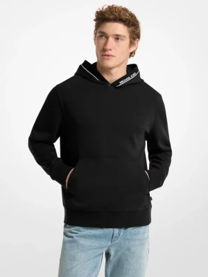Bluza z kapturem z wykończeniem z logo z mieszanki bawełny Michael Kors CZARNY (Czarny)