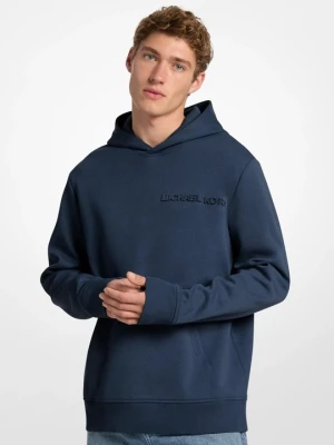 Bluza z kapturem z wytłoczonym logo z mieszanki bawełny Michael Kors PÓŁNOC (Niebieski)