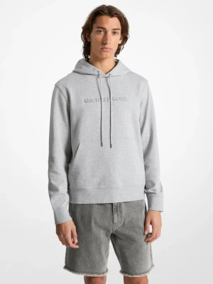 Bluza z kapturem z wytłoczonym logo z mieszanki bawełny Michael Kors SZARY WRZOS (Brązowy)