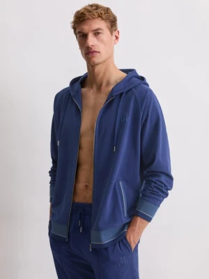 Bluza z kapturem z zamkiem błyskawicznym regular Marc O'Polo modrá