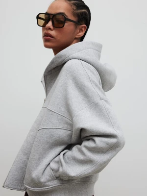 Bluza z kapturem zapinana na zamek w kolorze GREY MELANGE - DESEO-M/L Marsala