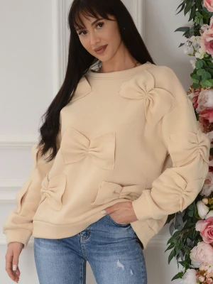 Bluza z kokardkami 3D beż Crux Cocomoda.pl - odzież damska, sukienki, buty, dodatki