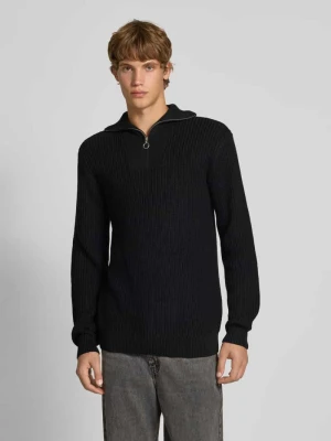 Bluza z kołnierzem i detalem z logo model ‘DENO’ Blend