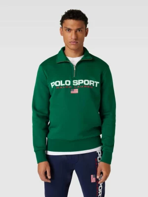 Bluza z kołnierzem i nadrukiem z logo Polo Sport