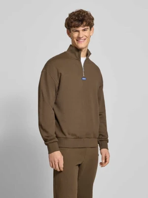 Bluza z kołnierzem o kroju regular fit z czystej bawełny model ‘NEELER’ Hugo Blue