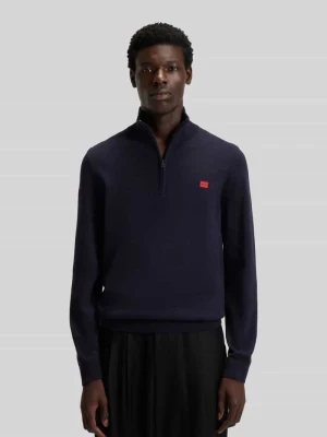 Bluza z kołnierzem o kroju regular fit z czystej bawełny model ‘SAN QUINTUS’ HUGO