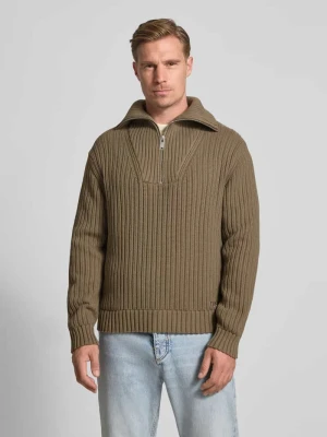 Bluza z kołnierzem o kroju regular fit z czystej bawełny model ‘SRIGG’ HUGO