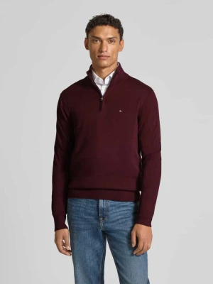 Bluza z kołnierzem o kroju regular fit z czystej bawełny Tommy Hilfiger Bordowy
