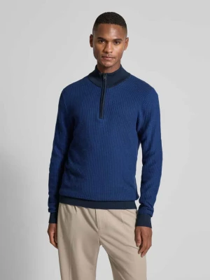 Bluza z kołnierzem o kroju regular fit z czystej bawełny z dwukolorową fakturą s.Oliver RED LABEL
