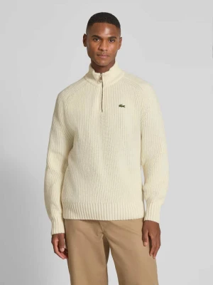 Bluza z kołnierzem o kroju regular fit z czystej wełny Lacoste