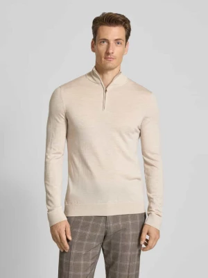 Bluza z kołnierzem o kroju regular fit z czystej wełny merino model ‘TRAY’ Selected Homme