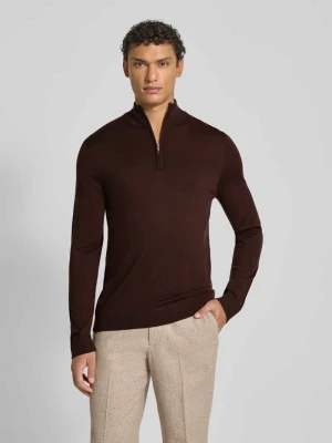 Bluza z kołnierzem o kroju regular fit z czystej wełny merino model ‘TRAY’ Selected Homme