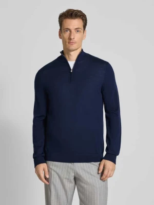 Bluza z kołnierzem o kroju regular fit z czystej wełny merino model ‘TRAY’ Selected Homme