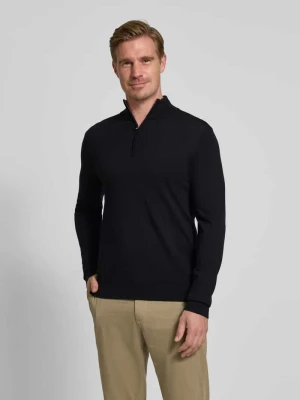 Bluza z kołnierzem o kroju regular fit z czystej wełny merino model ‘TRAY’ Selected Homme