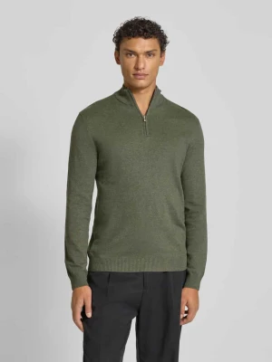 Bluza z kołnierzem o kroju regular fit z mieszanki bawełny i wiskozy model ‘LOUI’ Only & Sons Średnioszary melanż