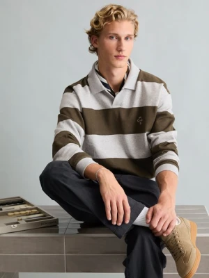 Bluza z kołnierzem polo w stylu casualowym Marc O'Polo modrá