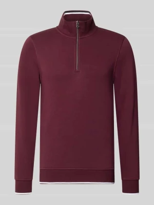 Bluza z kołnierzem zapinanym Christian Berg Bordowy